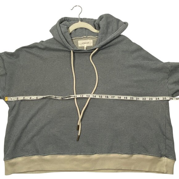 The Great Salt Water Stripe Teammate Hoodie Size 2 Cotton Blue & White oversized - Picture 7 of 9